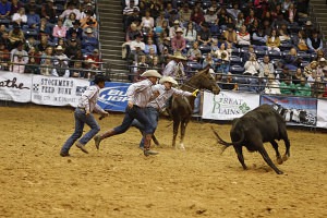 Barron Highsmith Cattle and Short Ranches had the fastest time in the Thursday-night Wild Cow Milking, with a smoking :33.18.