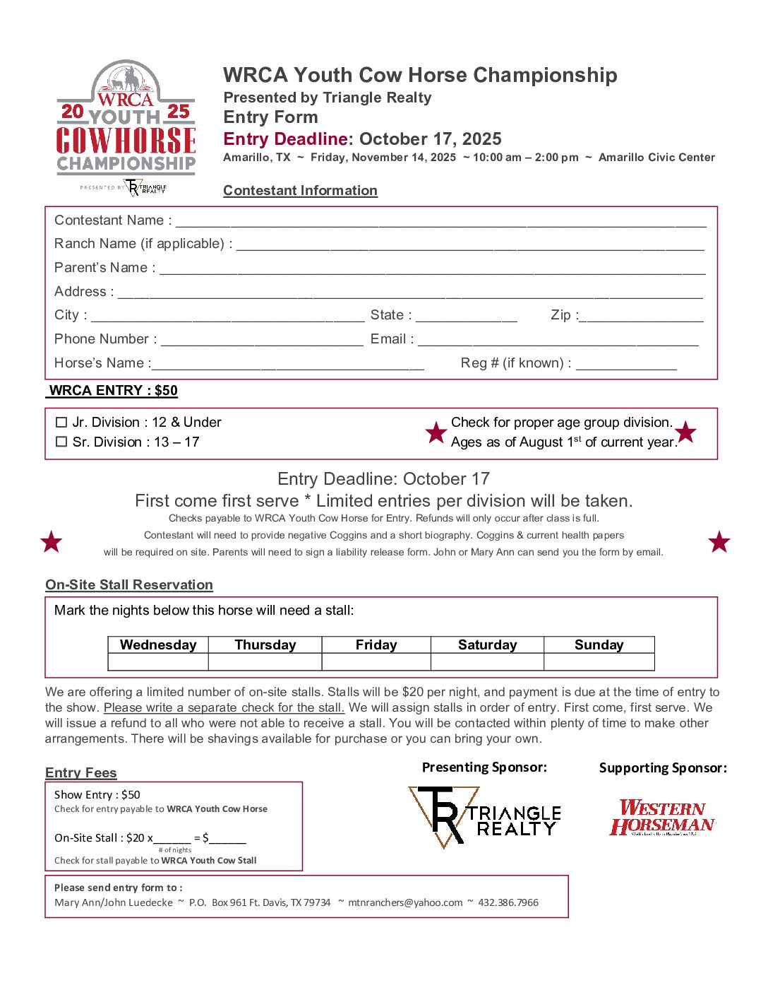 WRCA Youth Cow Horse Entry Form & Rules 2025 - Working Ranch Cowboys ...